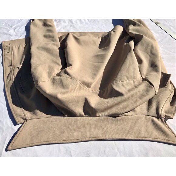 Vtg 70s Mens Tan Haggar Leisure Jacket 42 Big Collar Textured Poly Western Pearl - Picture 15 of 16